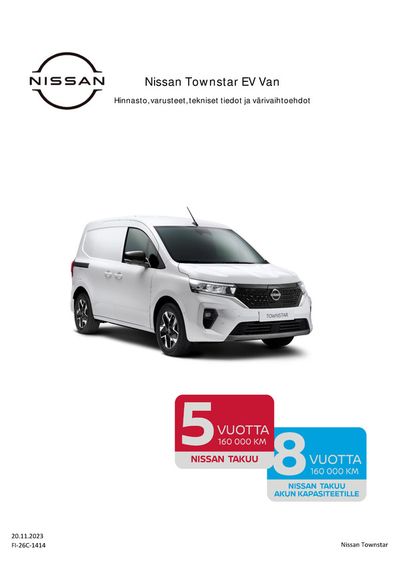 Nissan -luettelo | Nissan Townstar Van | 21.11.2023 - 21.11.2024