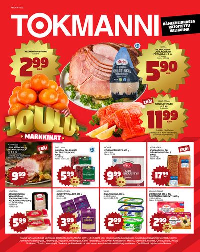 Tokmanni -luettelo, Kankaanpää | Ruokatarjoukset | 30.11.2023 - 3.12.2023