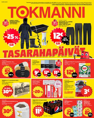 Supermarket tarjousta, Raisio | Tasarahapäivät de Tokmanni | 19.2.2024 - 25.2.2024