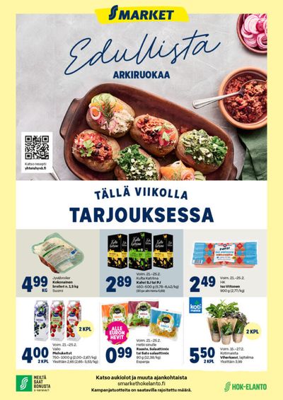 S-Market -luettelo, Kokkola | Edullista arkiruokaa | 21.2.2024 - 25.2.2024