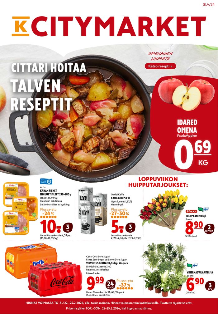K-Citymarket -luettelo, Tampere | Cittari hoitaa talven reseptit | 22.2.2024 - 25.2.2024