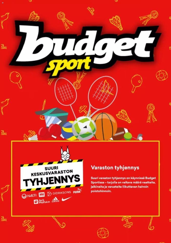 Budget Sport -luettelo, Helsinki | Varaston tyhjennys | 23.2.2024 - 5.3.2024