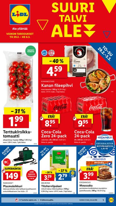 Supermarket tarjousta, Kerava | Suuri talvi ale  de Lidl | 29.2.2024 - 6.3.2024