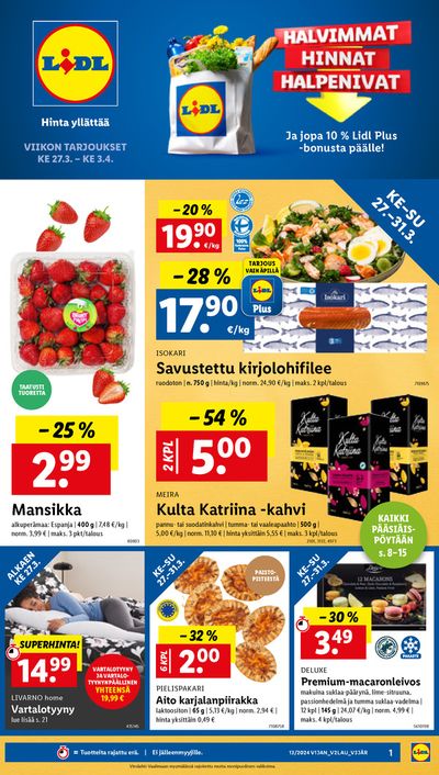 Supermarket tarjousta, Forssa | Hinta yllattaa de Lidl | 27.3.2024 - 3.4.2024