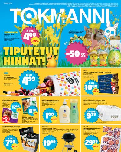 Supermarket tarjousta, Sastamala | Tiputetut hinnat! de Tokmanni | 25.3.2024 - 31.3.2024