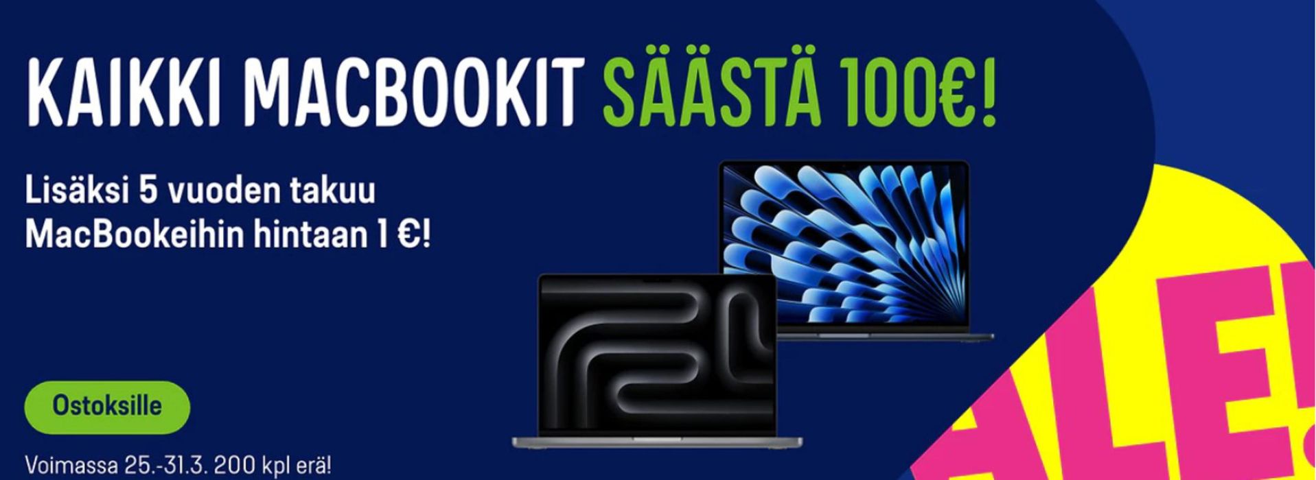 Gigantti -luettelo, Raisio | Kaikki macbookit saasta 100€! | 25.3.2024 - 31.3.2024