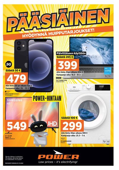 Elektroniikka ja Kodinkoneet tarjousta, Sastamala | Low prices de Power | 25.3.2024 - 31.3.2024
