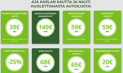 Autot ja Varaosat tarjousta, Varkaus | AJA KARLAN KAUTTA de Karla | 8.4.2024 - 30.6.2024