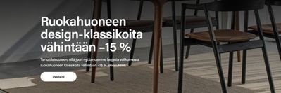 Koti ja Huonekalut tarjousta | Ruokahuoneen design-klassikoita vähintään –15 %​ in Vepsäläinen | 9.4.2024 - 30.4.2024