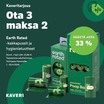 Supermarket tarjousta, Espoo | Ota 3 maksa 2 de Musti ja Mirri | 11.4.2024 - 30.4.2024