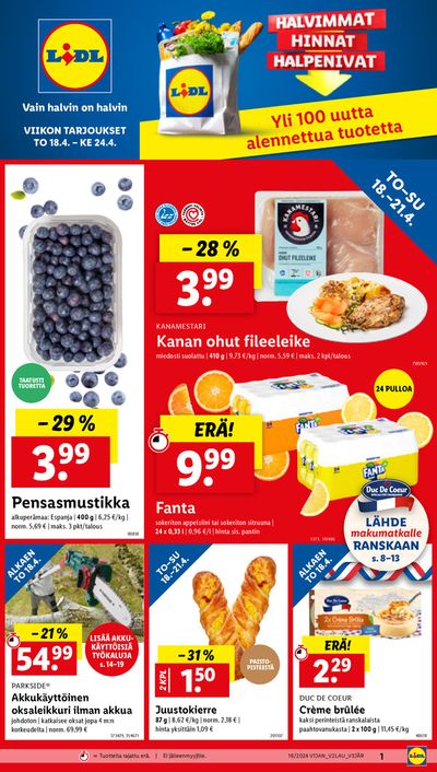 Supermarket tarjousta, Kempele | Yli 100 uutta alennettua tuotetta de Lidl | 18.4.2024 - 24.4.2024