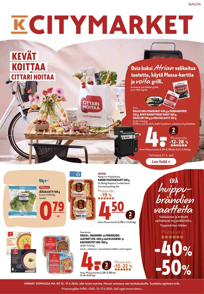 K-Citymarket -luettelo, Kuopio | Kevat koittaa  | 16.4.2024 - 17.4.2024