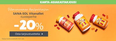 Terveys ja Optiikka tarjousta, Kerava | -20% de Yliopiston Apteekki | 16.4.2024 - 30.4.2024
