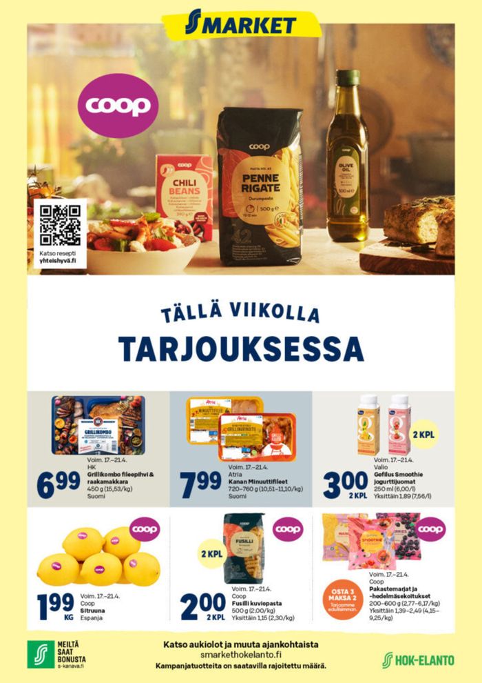 S-Market -luettelo, Jyväskylä | Talla viikolla tarjouksessa | 17.4.2024 - 21.4.2024