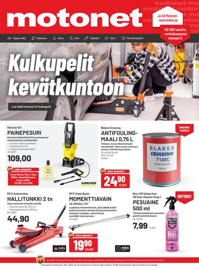 Motonet -luettelo, Espoo | Kevadhooajaks soidukid korda! | 17.4.2024 - 30.4.2024