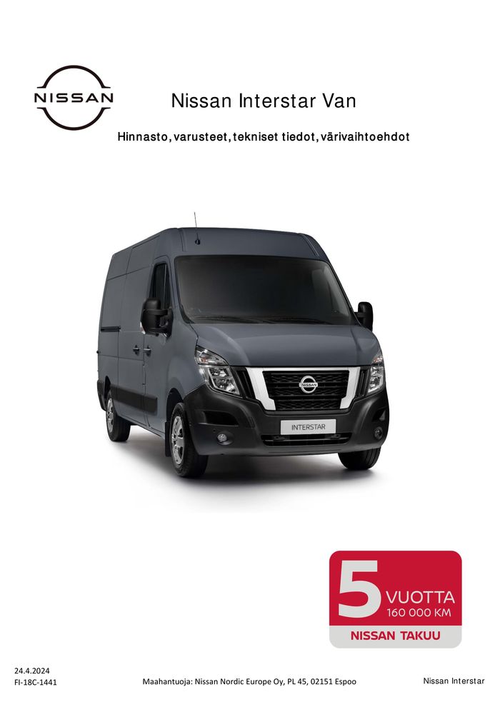 Nissan -luettelo, Raahe | Interstar | 25.4.2024 - 25.4.2025
