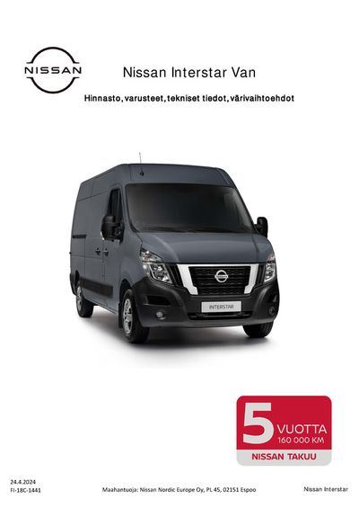Nissan -luettelo, Kuusamo | Interstar | 25.4.2024 - 25.4.2025