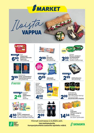 S-Market -luettelo, Kuopio | Iloista vappua | 25.4.2024 - 1.5.2024