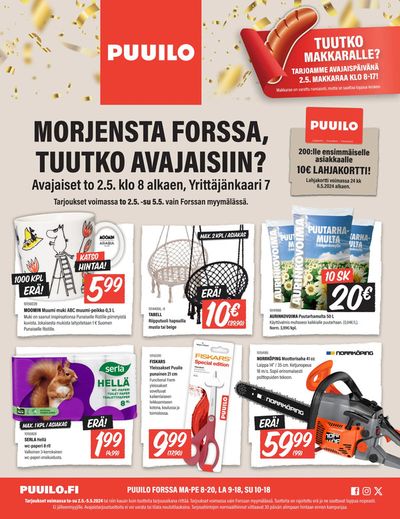 Rautakauppa tarjousta, Mäntsälä | Morjensta forssa, tuutko avajisiin? de Puuilo | 2.5.2024 - 5.5.2024