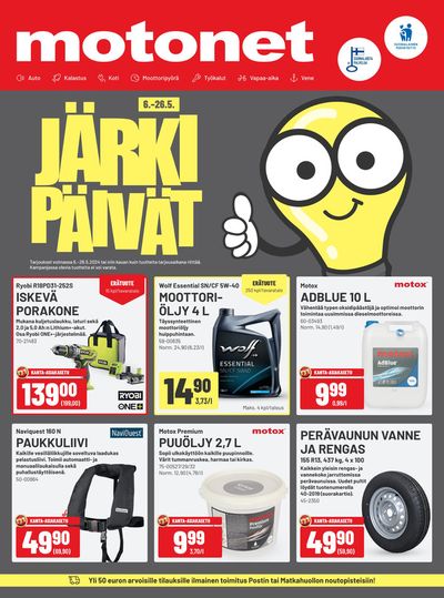 Rautakauppa tarjousta, Espoo | Jarki paivat de Motonet | 7.5.2024 - 26.5.2024
