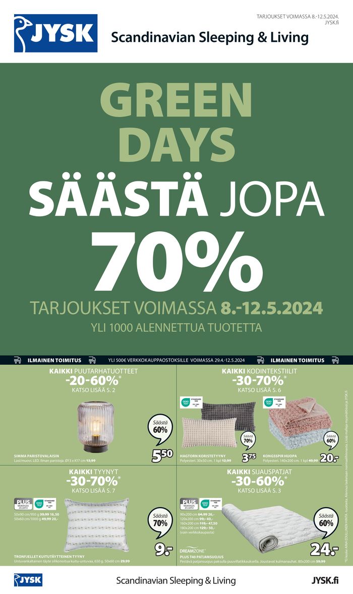 JYSK -luettelo, Sodankylä | Edullisen hinnan takuu | 8.5.2024 - 12.5.2024