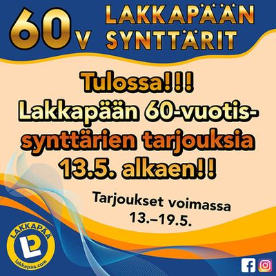 Rautakauppa tarjousta, Oulu | Tulossa!! de Lakkapää | 10.5.2024 - 19.5.2024