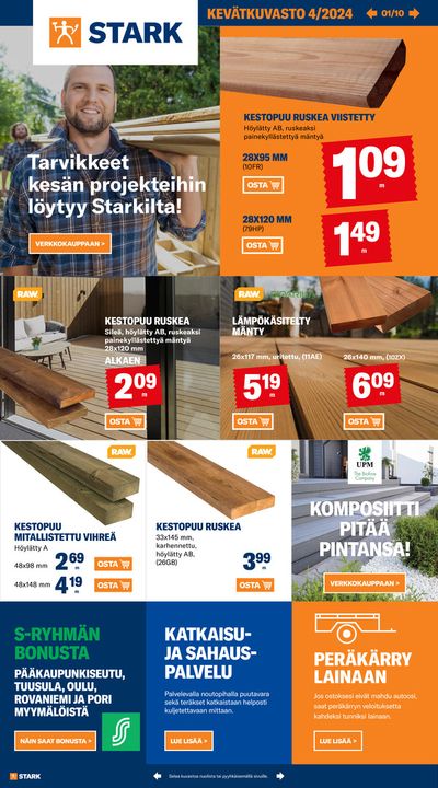 Rautakauppa tarjousta, Oulu | Tarvikkeet kesan projekteihin loytyy Starkilta! de Stark | 10.5.2024 - 31.5.2024