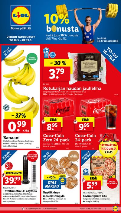 Supermarket tarjousta, Espoo | 10% bonusta de Lidl | 16.5.2024 - 22.5.2024