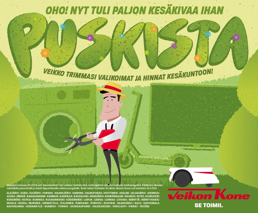 Veikon Kone -luettelo, Kurikka | Puskista! | 13.5.2024 - 26.5.2024