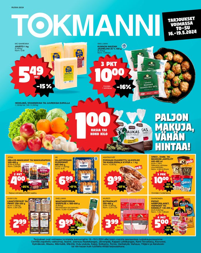 Tokmanni -luettelo, Sodankylä | Paljon makuja, vahan hinta! | 16.5.2024 - 19.5.2024
