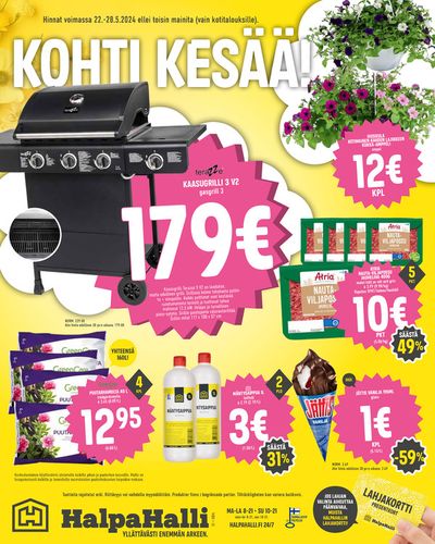 Supermarket tarjousta, Kalajoki | Kohti kesaa! de HalpaHalli | 22.5.2024 - 28.5.2024