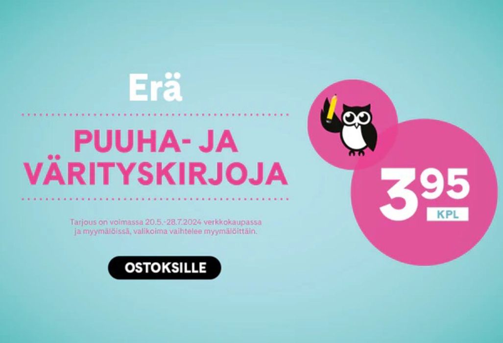 Suomalainen -luettelo, Tampere | Puha ja varityskirjoja | 21.5.2024 - 28.7.2024