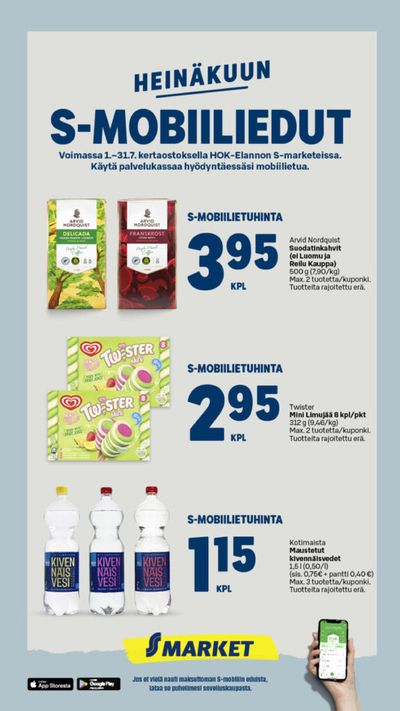 S-Market -luettelo, Kouvola | S-Mobiliedut | 1.7.2024 - 31.7.2024