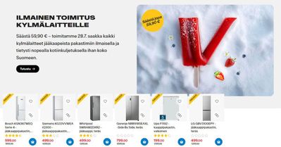 Elektroniikka ja Kodinkoneet tarjousta, Turku | ILMAINEN TOIMITUS KYLMÄLAITTEILLE de Verkkokauppa | 12.7.2024 - 28.7.2024