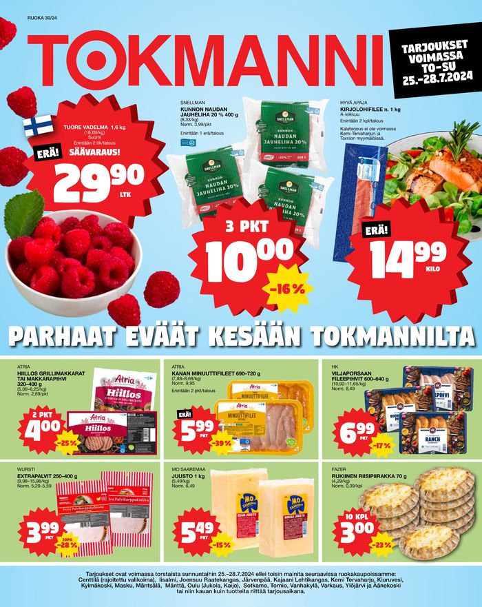 Tokmanni -luettelo, Vantaa | Ruokatarjoukset | 25.7.2024 - 28.7.2024