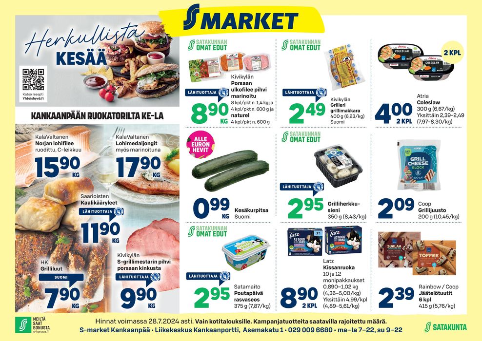 S-Market -luettelo, Kankaanpää | Her kullista KESÄä | 25.7.2024 - 28.7.2024