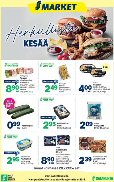 Supermarket tarjousta, Lempäälä | Her kullista KESÄä de S-Market | 25.7.2024 - 28.7.2024