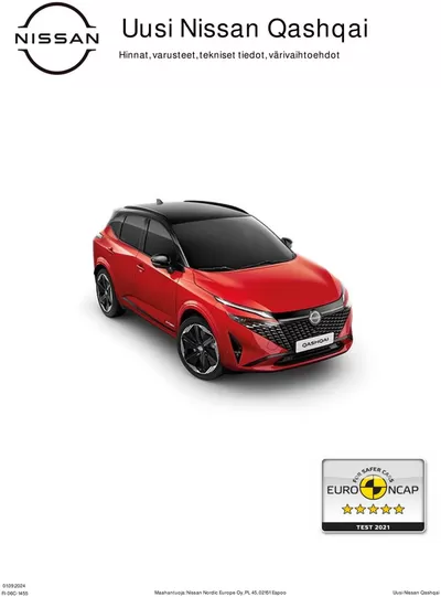 Autot ja Varaosat tarjousta, Salo | Uusi Nissan Qashqai de Nissan | 3.9.2024 - 3.9.2025