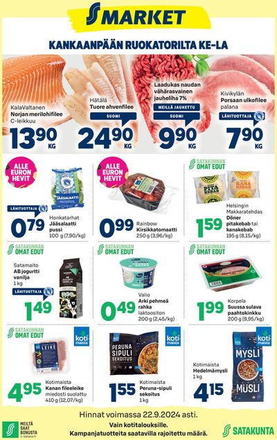 Supermarket tarjousta, Maarianhamina | S-market Kankaanpää 18.9.2024 de S-Market | 19.9.2024 - 3.10.2024