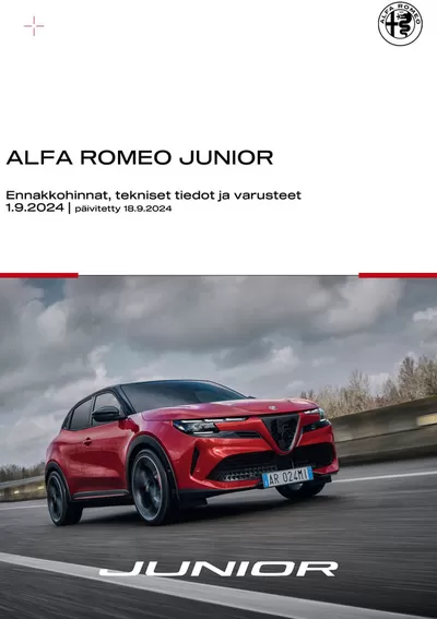 Alfa Romeo -luettelo, Lahti | Alfa Romeo Junior | 26.9.2024 - 26.11.2024