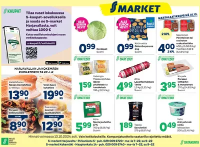 S-Market -luettelo, Kemi | S-market Harjavalta ja Kokemäki SYS 10.9.2024 | 10.10.2024 - 24.10.2024