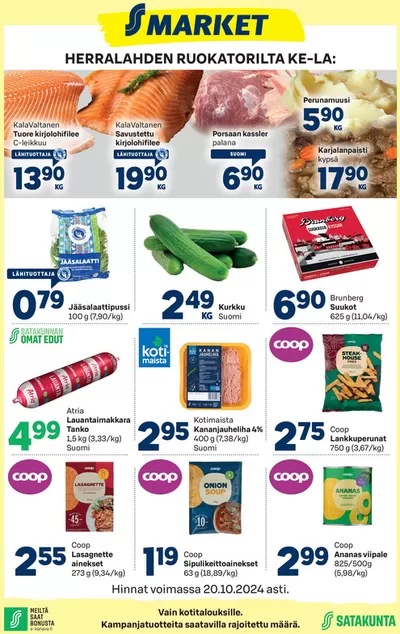 S-Market -luettelo, Hämeenlinna | S-market Herralahti 16.20.2024 | 17.10.2024 - 31.10.2024