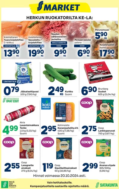 S-Market -luettelo, Vaasa | S-market Herkku 16.10.2024 | 17.10.2024 - 31.10.2024