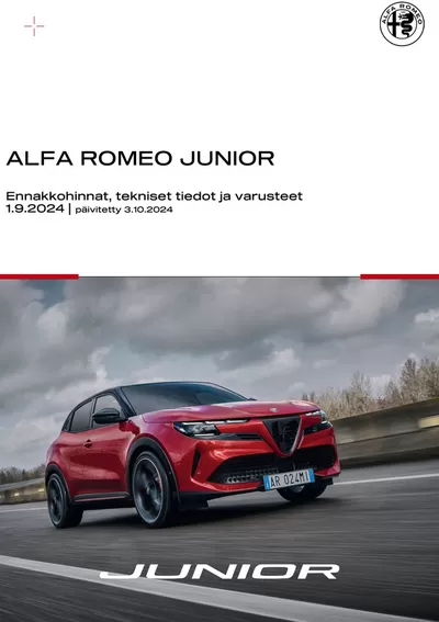 Autot ja Varaosat tarjousta, Lempäälä | Alfa Romeo Junior de Alfa Romeo | 22.10.2024 - 22.12.2024