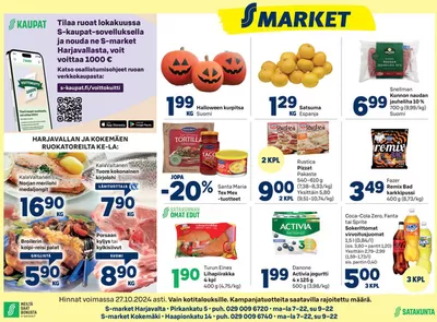 Supermarket tarjousta, Kokkola | S-market Harjavalta ja Kokemäki SYS 24.10.2024 de S-Market | 24.10.2024 - 7.11.2024