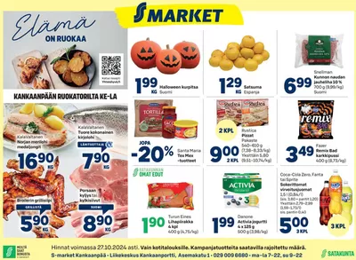 Supermarket tarjousta, Mäntyharju | S-market Kankaanpää KAS 24.10.2024 de S-Market | 24.10.2024 - 7.11.2024