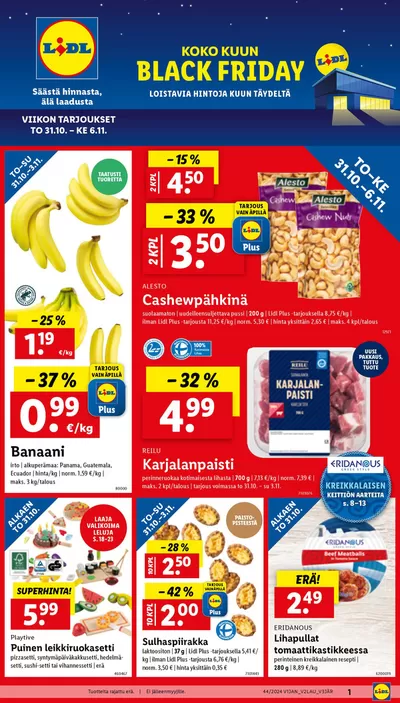 Lidl -luettelo, Hämeenlinna | Parhaat diilimme sinulle | 28.10.2024 - 6.11.2024