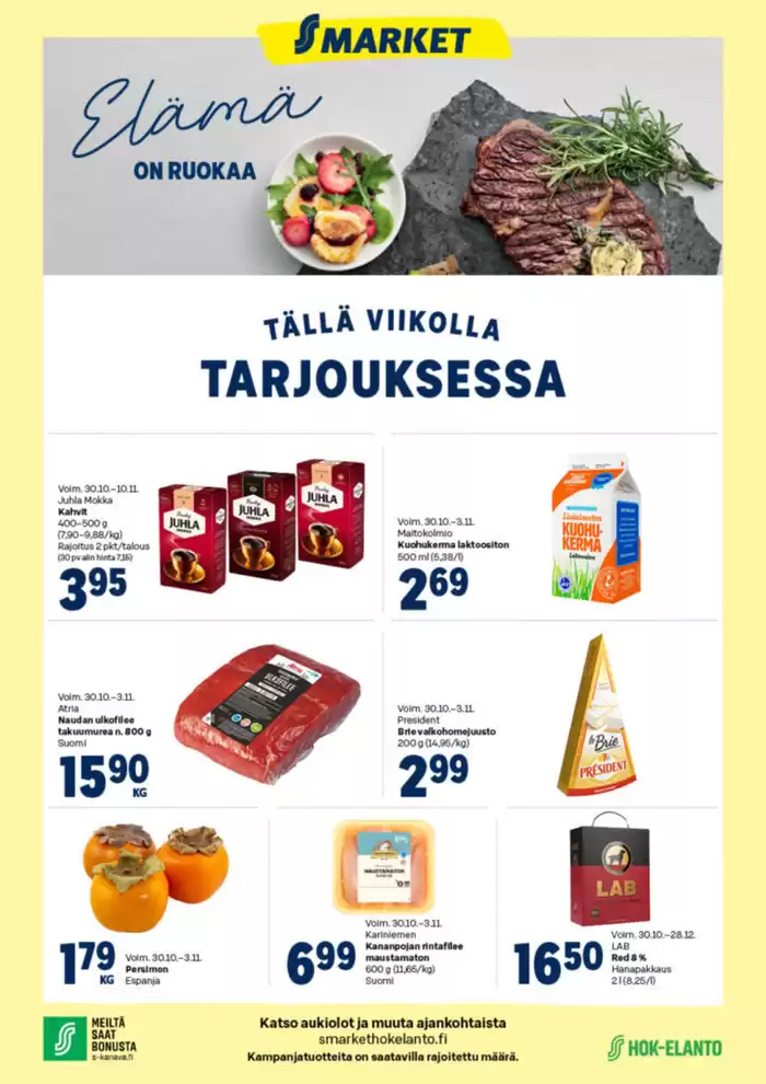 S-Market -luettelo, Kauhava | Houkuttelevia erikoistarjouksia kaikille | 31.10.2024 - 14.11.2024