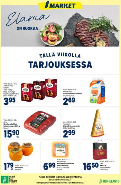 Supermarket tarjousta, Pori | Houkuttelevia erikoistarjouksia kaikille de S-Market | 31.10.2024 - 14.11.2024