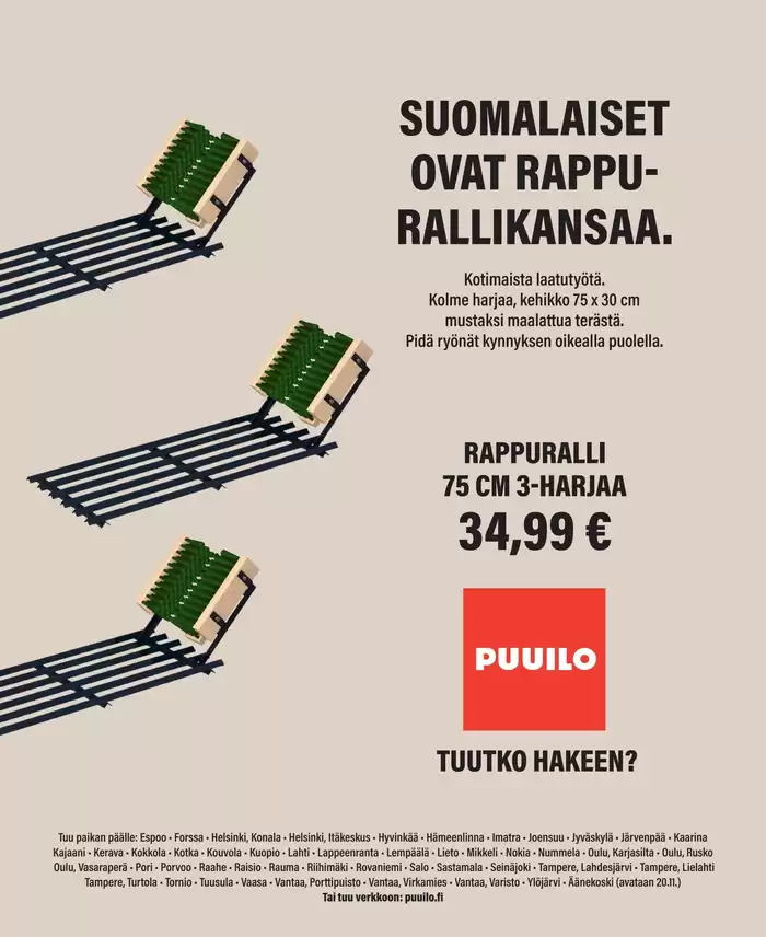 Puuilo -luettelo | Suomalaiset ovat rappurallikansaa | 18.11.2024 - 2.12.2024